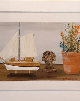 Boat , Dog and Flower pot
