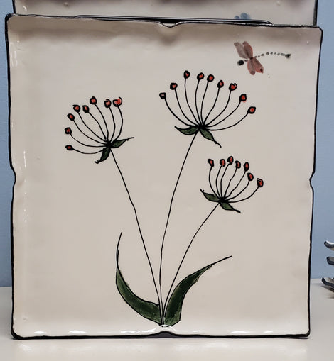 9x9 Floral Plates - Ceramic