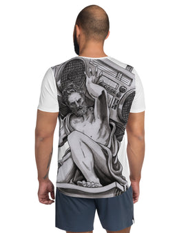 Radio Atlas All-Over Print Men's Athletic T-shirt by Creative Pursuit